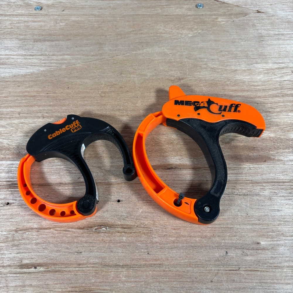 CableCuff PRO and MegaCuff Reusable Cable Clamps Orange Black 2 Piece Set